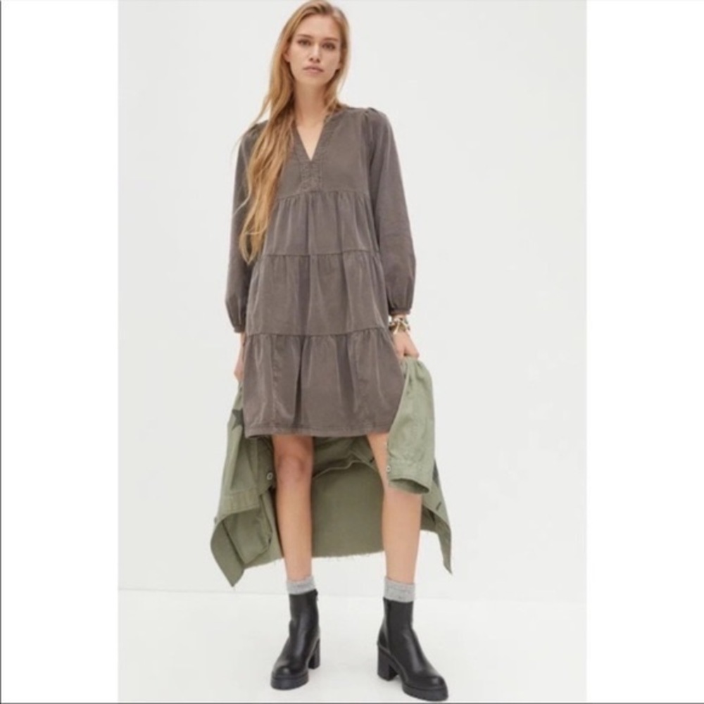 Anthropologie Pilcro Corduroy Tiered Mini Dress XS